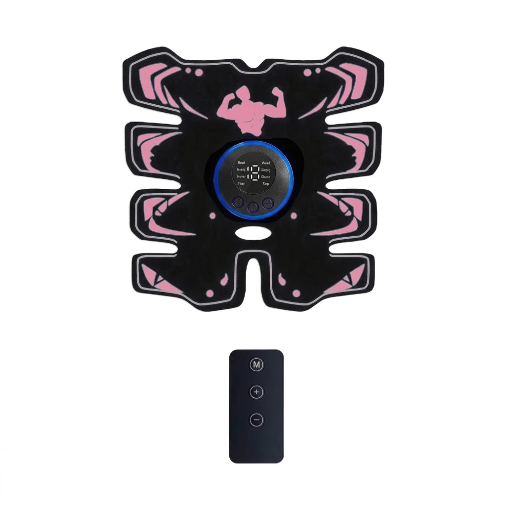 EMS Abdominal Muscle Trainer 8-Pad Stimulator & Remote EMS Muscle Trainer QXL Pink USB Type-C