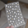 5D Sweet Dessert Nail Stickers | Gold, Strawberry & Bow Decals Nail Art Stickers QXL MS1022XTJ