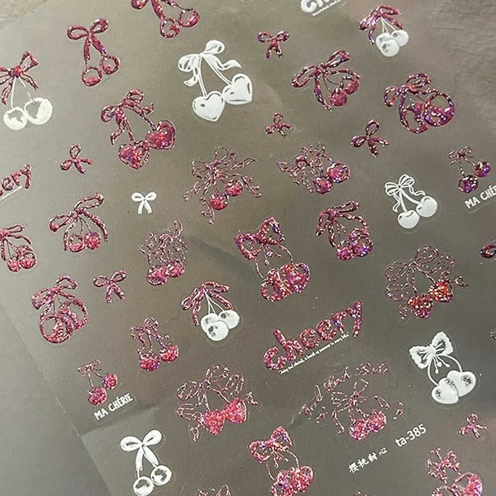 5D Kawaii Nail Art Stickers – Fruit, Hearts & Butterfly Decals Nail Art Stickers QXL TA385SF