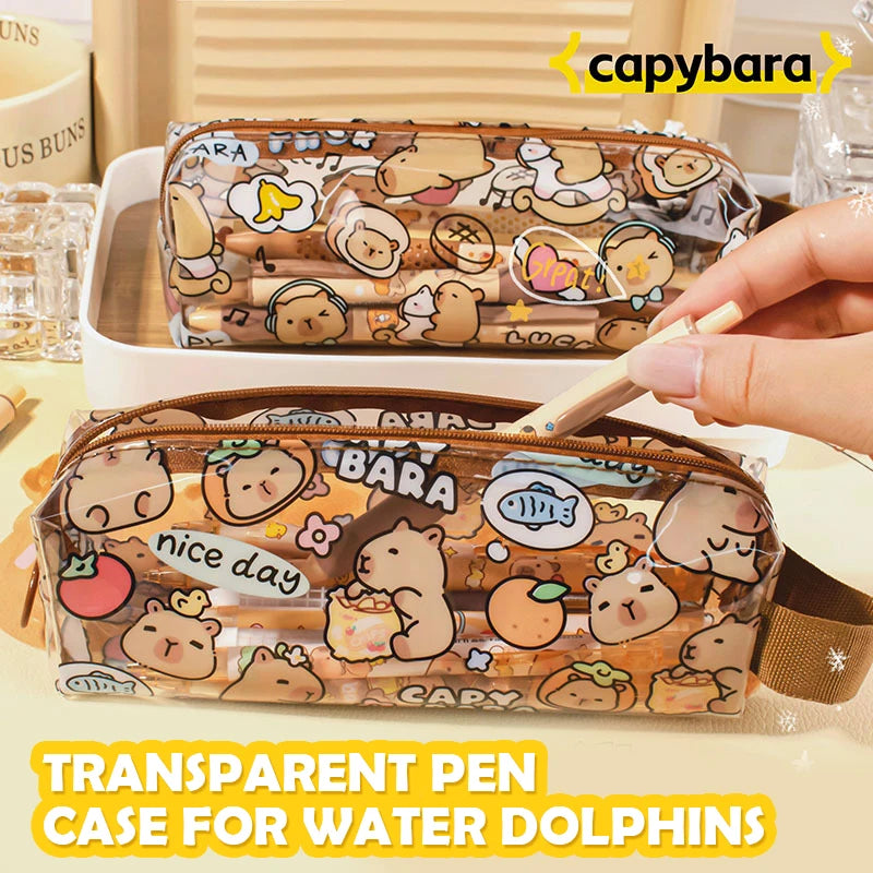 Kawaii Capybara Pencil Case | Cute Zipper Pen Bag Zipper Pencil Case QXL