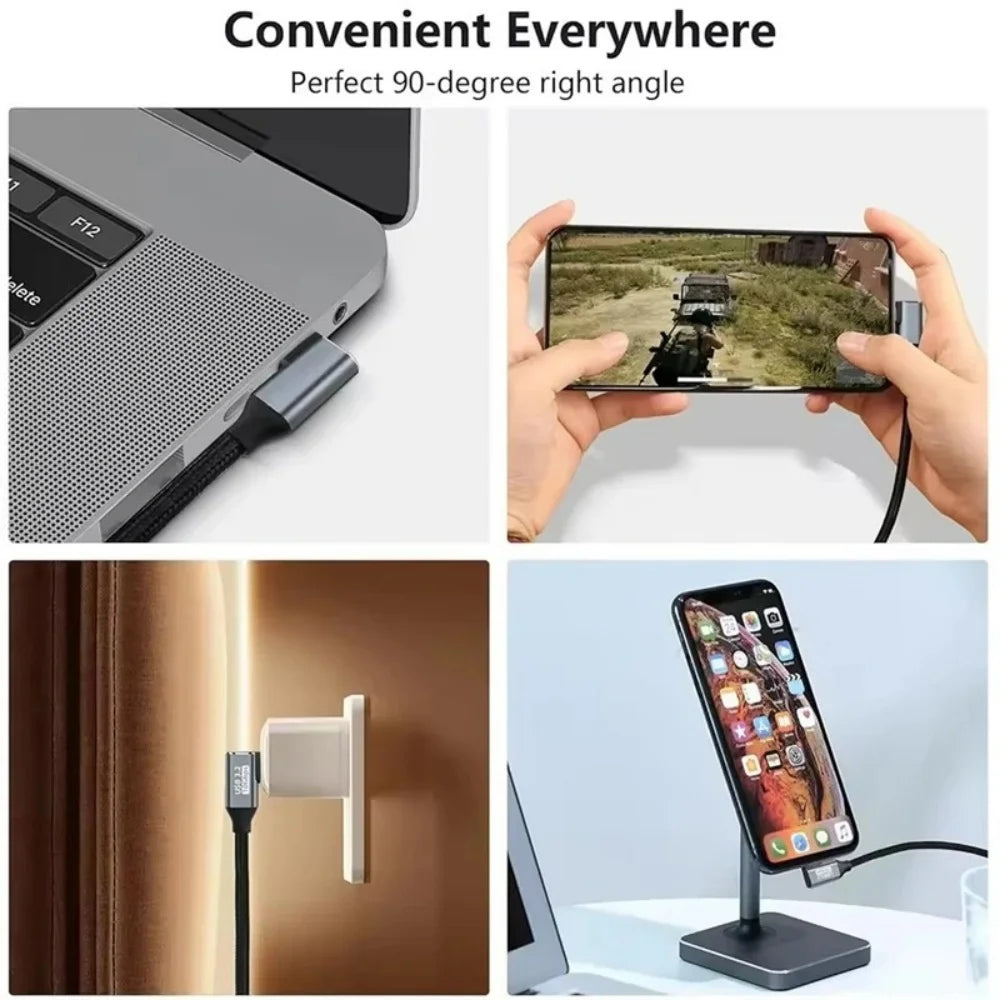 100W USB-C Extension Cable 5A Fast Charging 10Gbps 4K 60Hz USB-C Extension Cable QXL