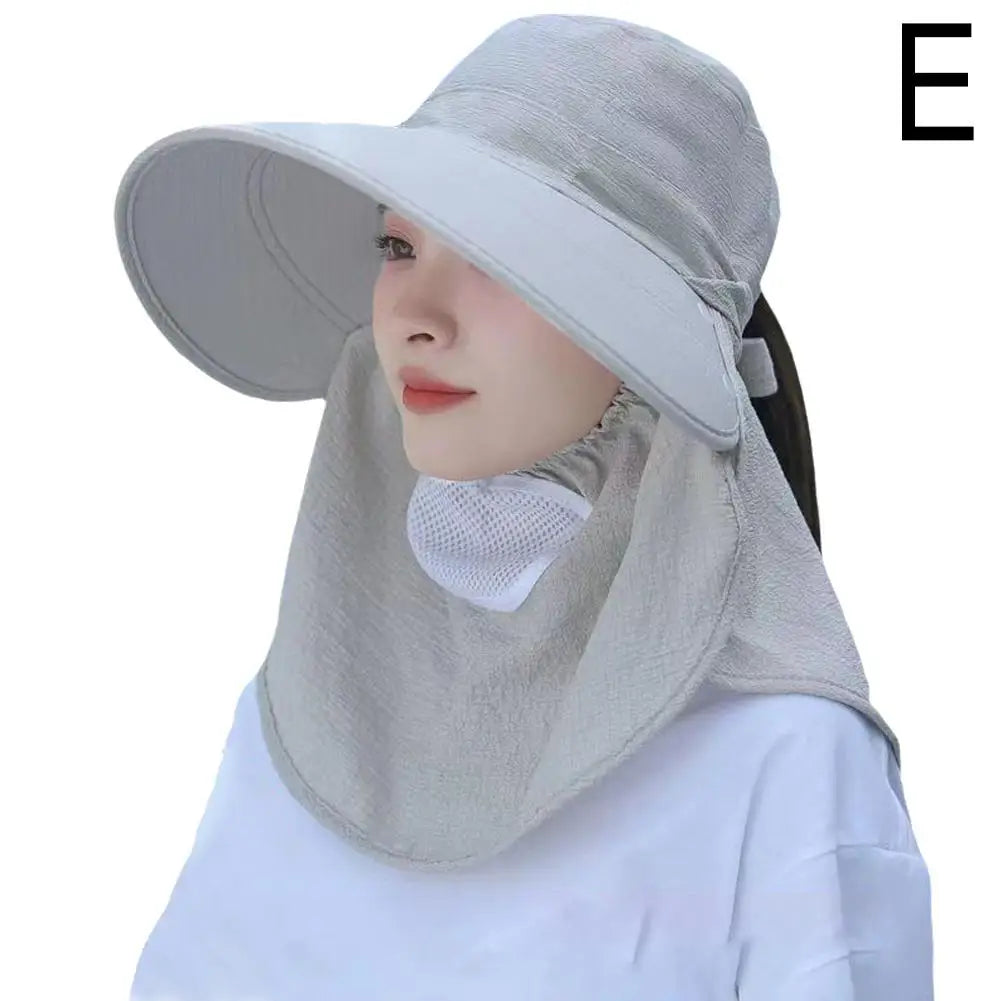 Wide Brim UV Sun Hat | Full Face & Neck Coverage Unisex Wide Brim Sun Hat QXL gray