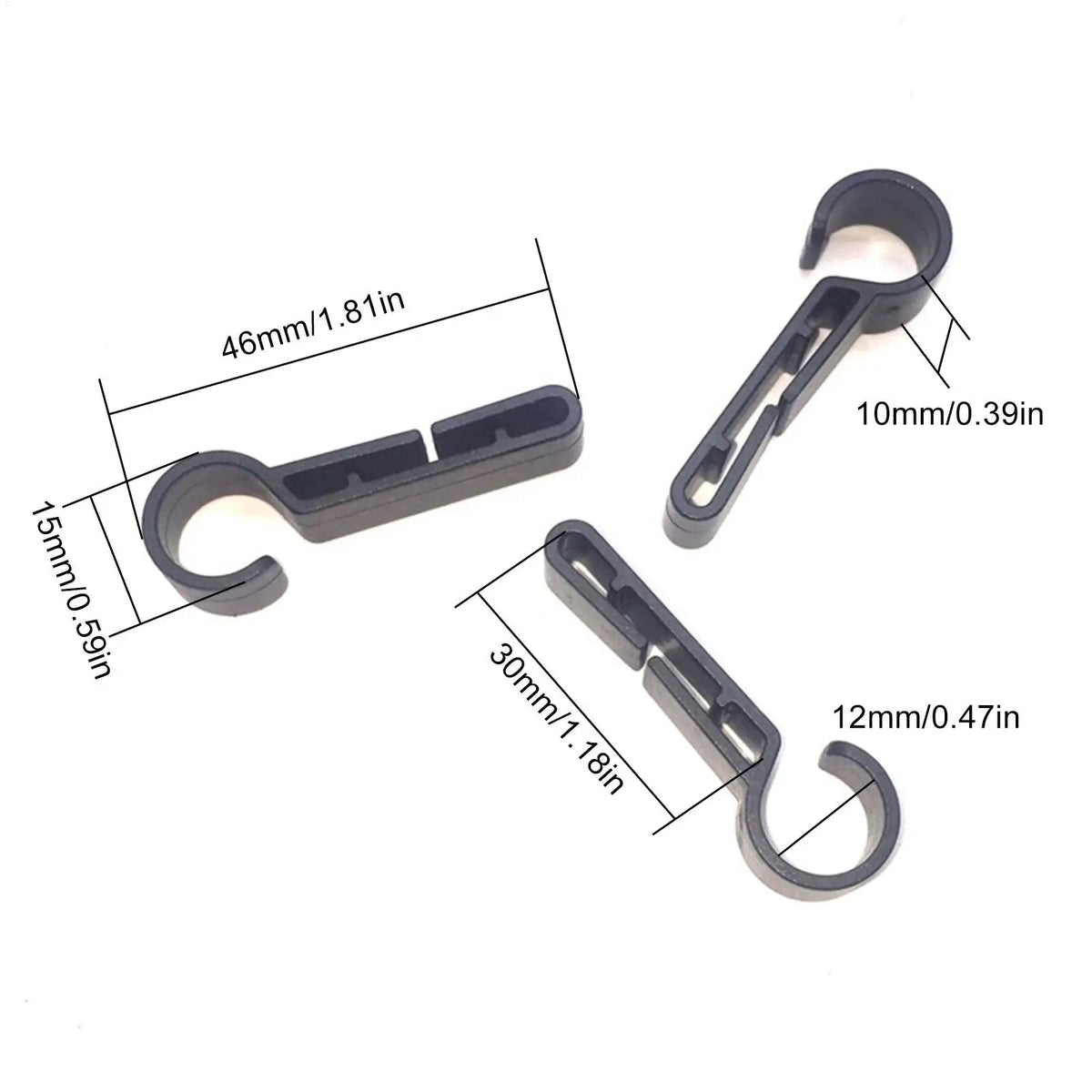 10-Pack Hard Hat Headlamp Clips | Non-Slip ABS Safety Hooks Hard Hat Accessories QXL