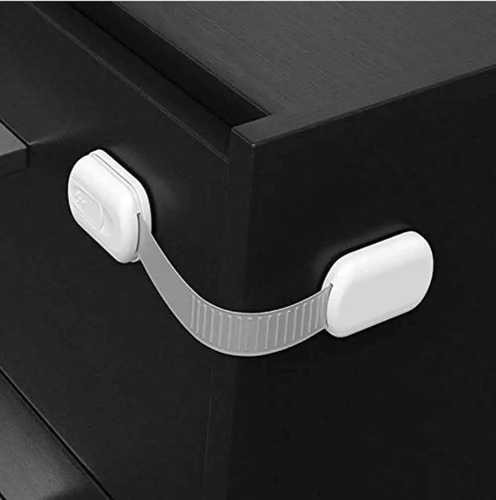 Baby Cabinet Locks & Drawer Latches – Adhesive Safety Straps Baby Cabinet Lock QXL