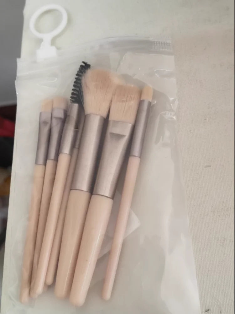 8-Piece Soft Fluffy Makeup Brush Set | Foundation & Blending Makeup Brush Set QXL