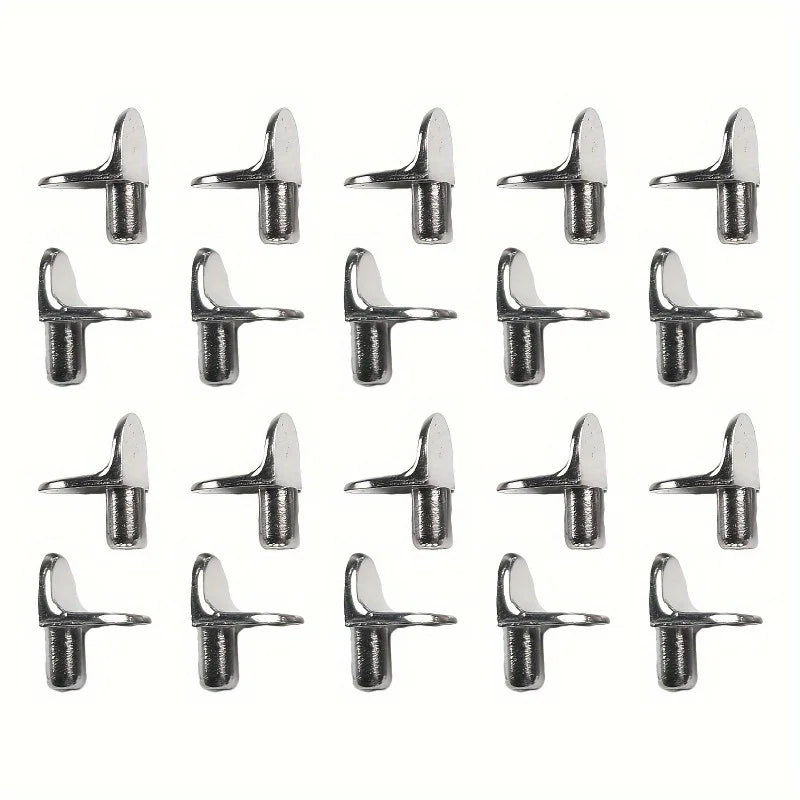 20-Pack L-Shaped Shelf Support Pegs | Metal Cabinet Pins Silver Shelf Support Pegs QXL