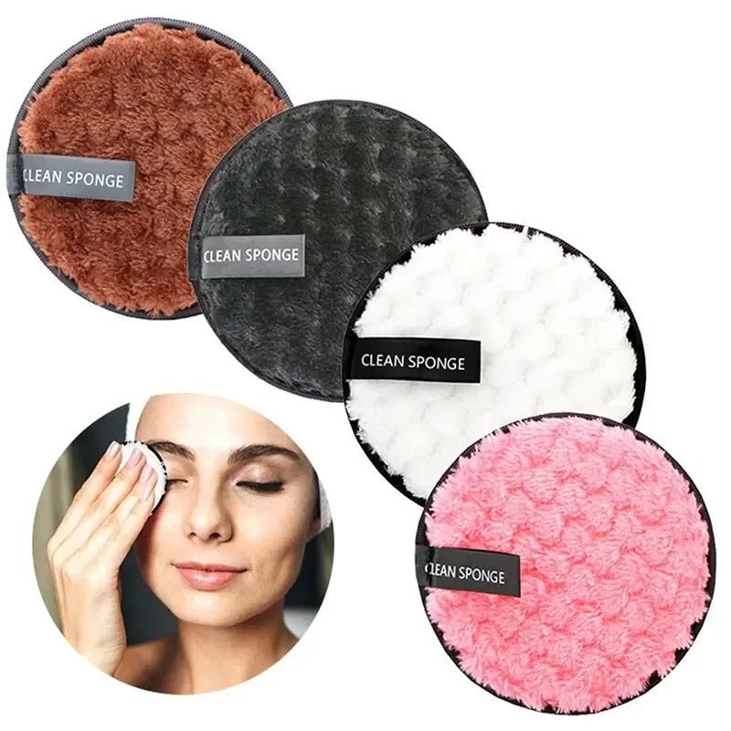 4-Pack Washable Microfiber Makeup Remover Pads | Reusable Makeup Remover Pads QXL