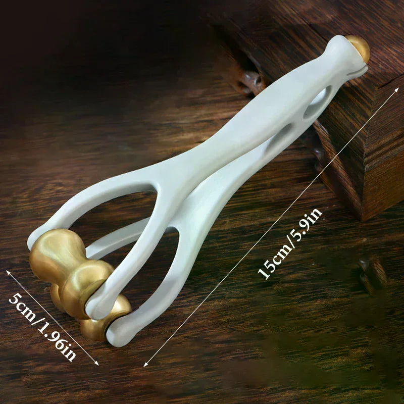 Brass Dual-Row Finger Roller Massager | Bian Stone Tool Finger Roller Massager QXL