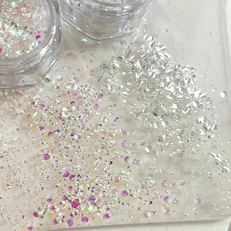 Mermaid Holographic Nail Glitter Flakes & Laser Sequins Nail Art Glitter QXL