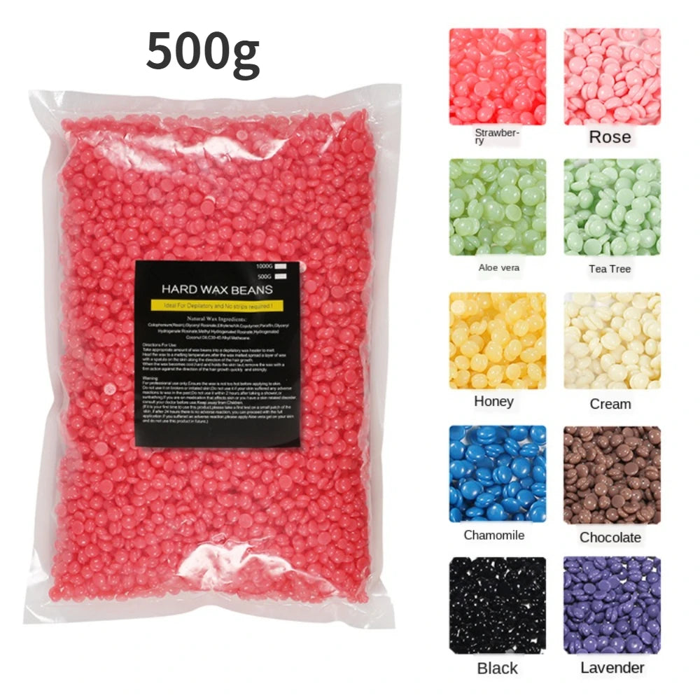 500g Hard Wax Beans | Bikini, Face & Body Hair Removal Depilatory Wax Beans QXL