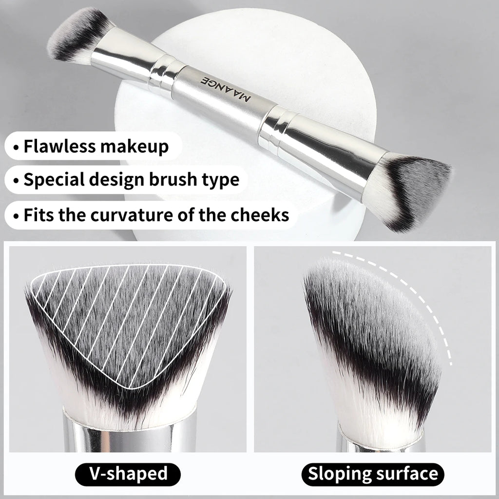 MAANGE 6-Pc Foundation Brush & Air Cushion Puff Set | Travel Makeup Brush Set QXL