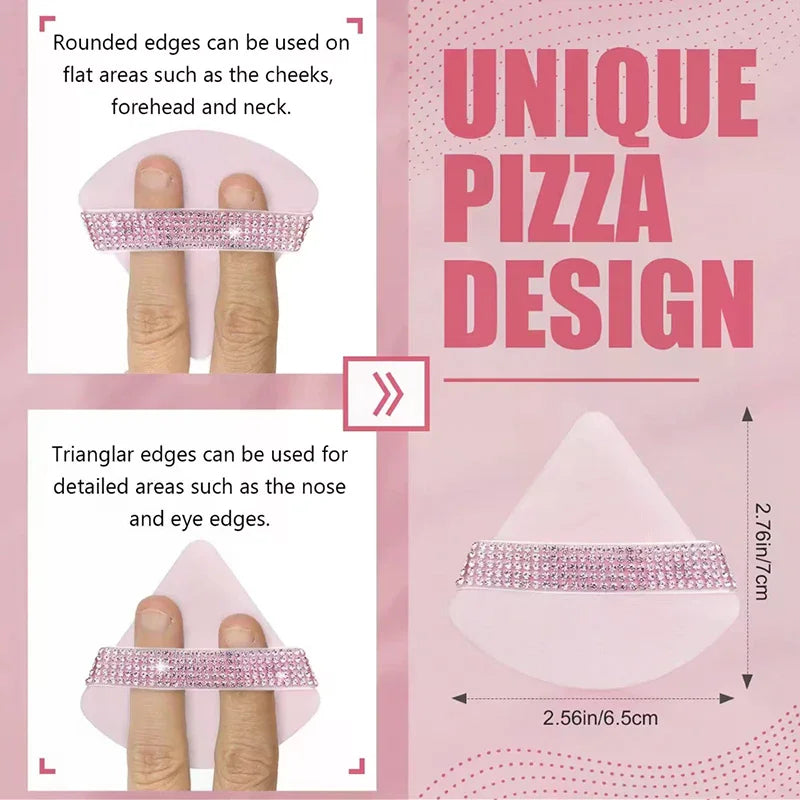 3-Pack Triangle Powder Puff Sponge Set | Soft Velvet Makeup Makeup Sponge Puff QXL