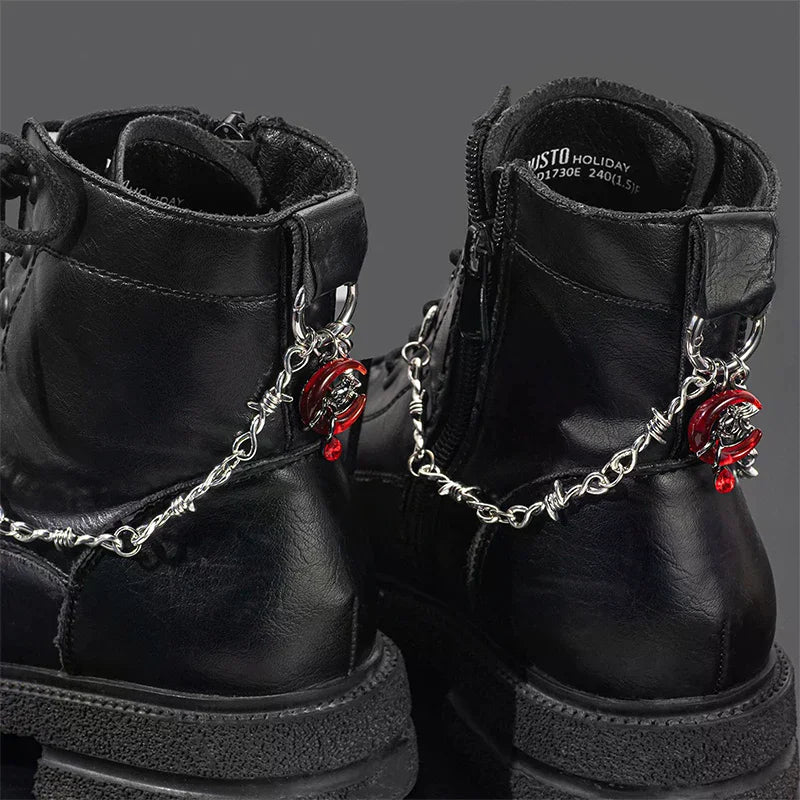 Gothic Punk Double Thorn Detachable Shoe Chain | DIY Decor Shoe Decoration Chain QXL