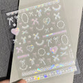 3D Lace Bow Nail Stickers | Embossed Shiny Shell Decals Nail Art Stickers QXL 1 sheet