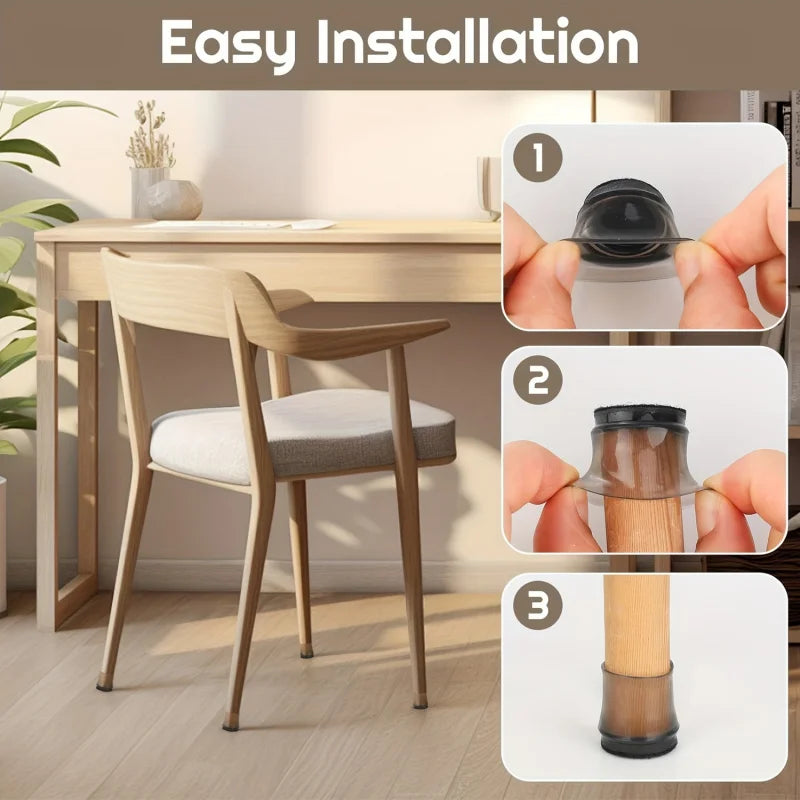 Silicone Felt Chair Leg Pads | Anti-Slip Floor Protectors Furniture Floor Protectors QXL