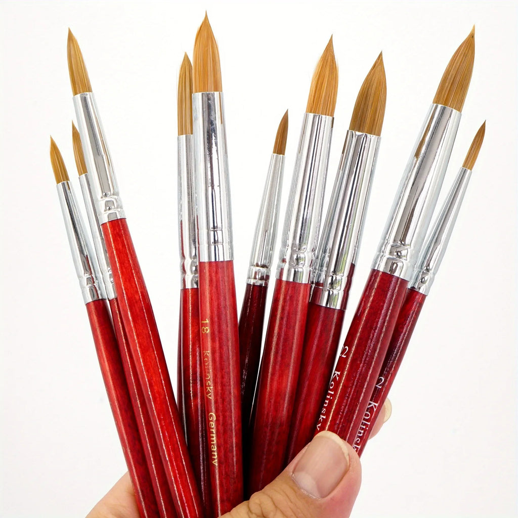 Nail Art Mink Brush | Wood Handle Gel Acrylic Painting Tool Nail Art Brush QXL