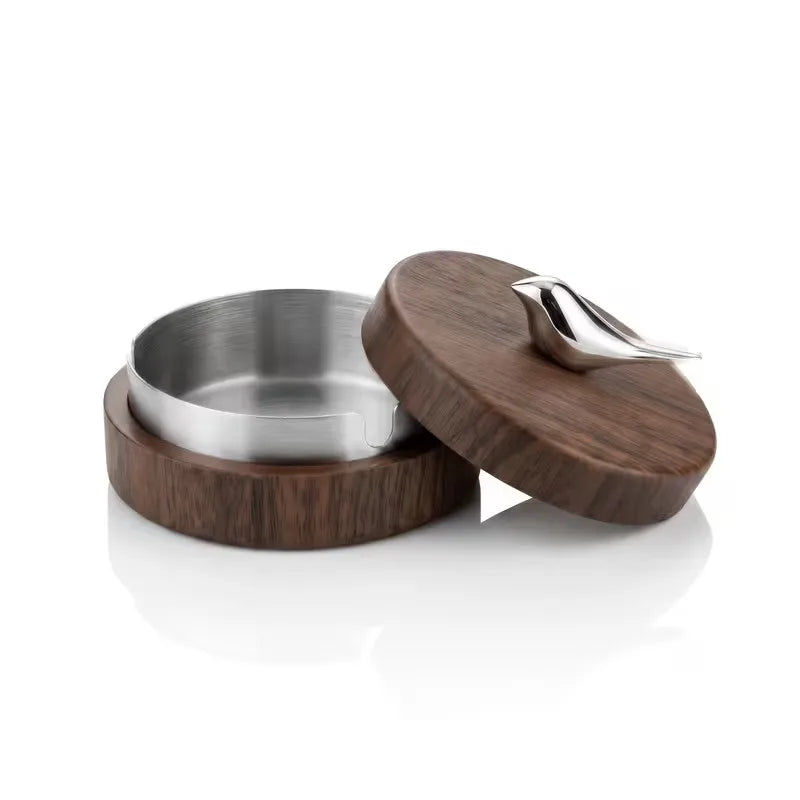 Bird-Shaped Ashtray with Lid | Windproof Stainless Steel Decorative Ashtray QXL