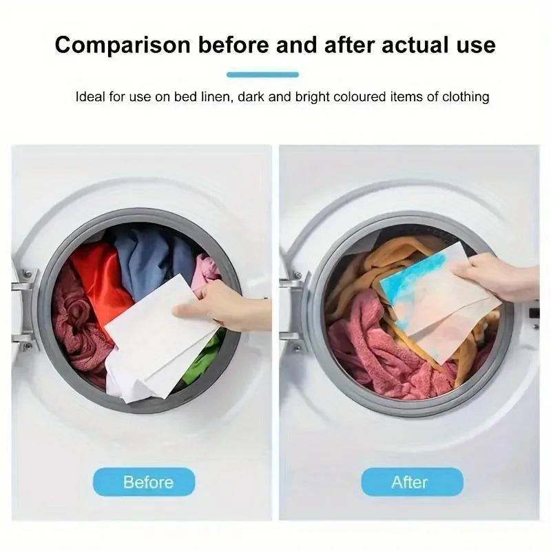 50-Pack Laundry Color Absorbing Sheets | Anti-Dye Wash Guard Laundry Color Sheets QXL