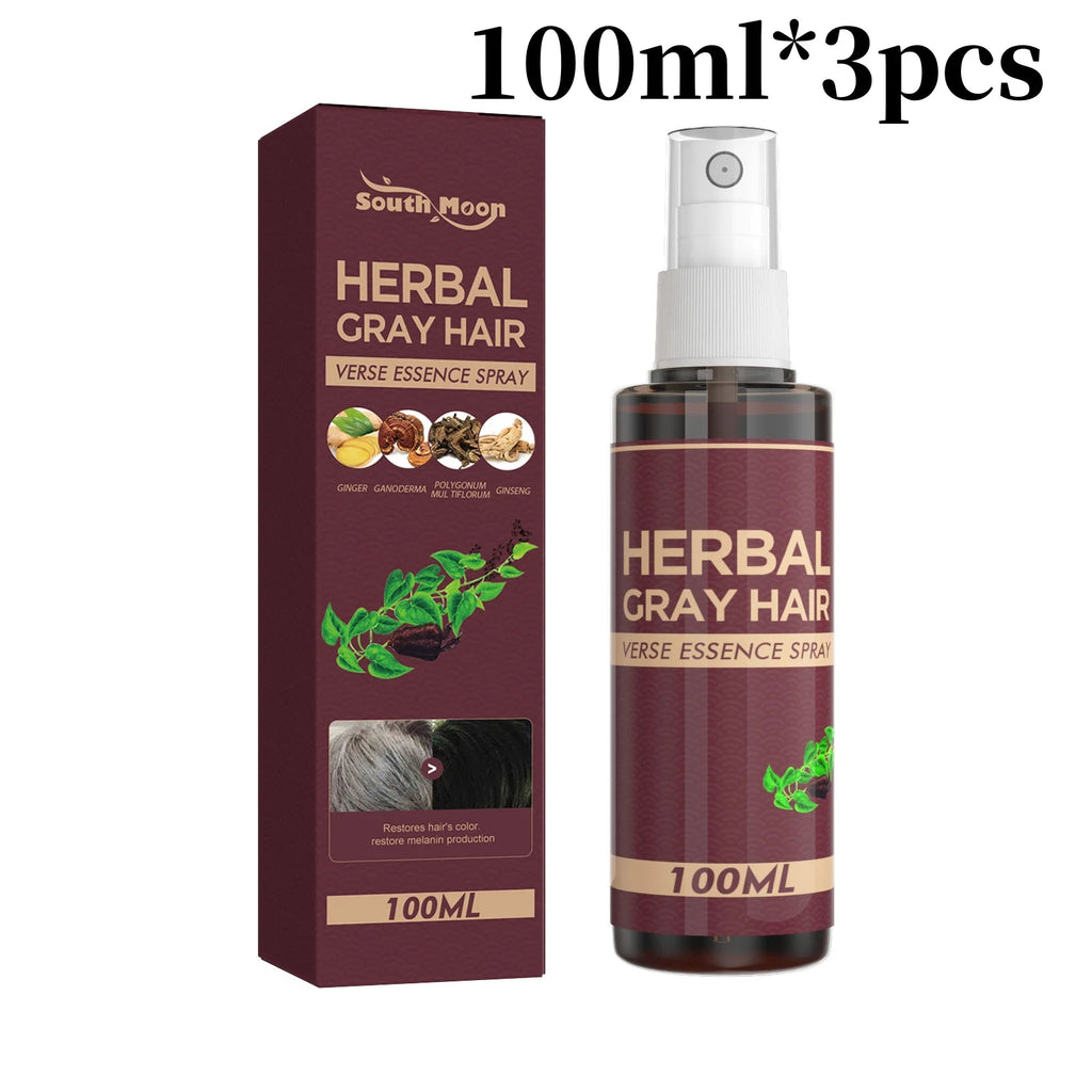 Herbal Black Hair Tonic Spray | Polygonum & Ginseng 100ml Herbal Hair Tonic Spray QXL Pack of 3
