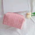 Cute Plush Velvet Cosmetic Bag | Barrel Travel Makeup Pouch Travel Cosmetic Bag QXL Pink