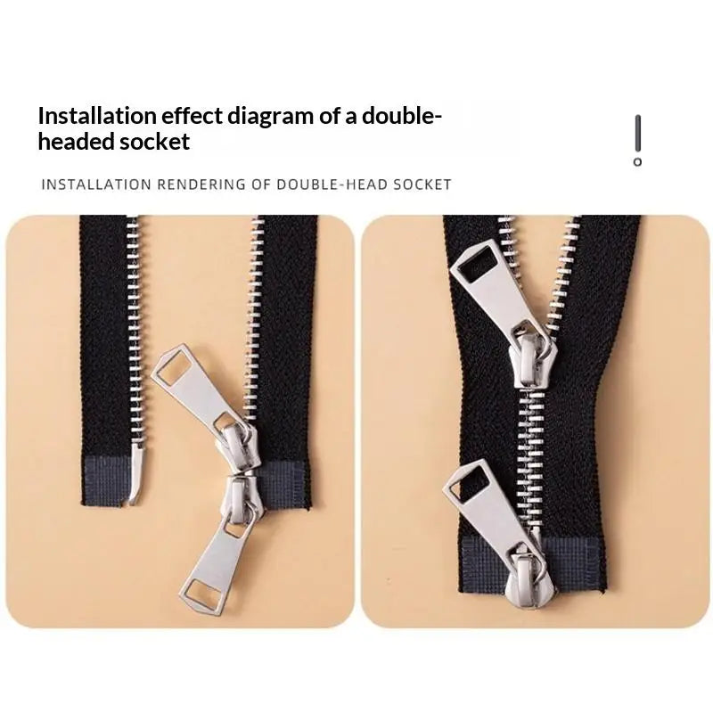 10-Set Metal Zipper Stopper Repair Kit | Open End Bottom Fix Zipper Repair Kit QXL