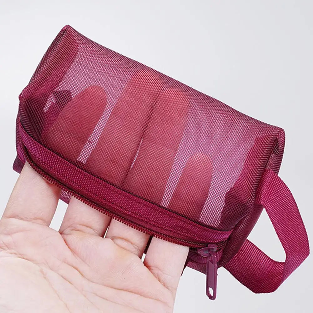 Small Square Mesh Zipper Pouch | Travel Storage Bag Mesh Zipper Pouch QXL