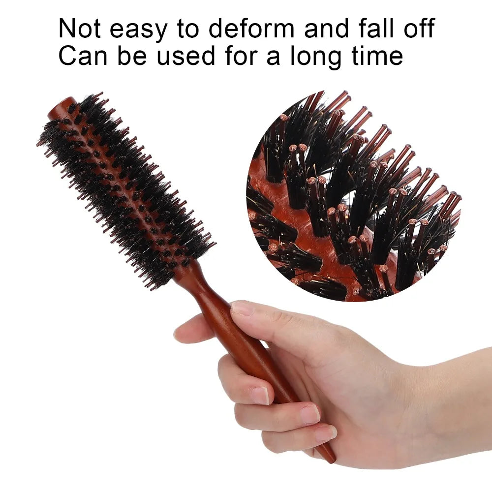 Round Styling Hair Brush – Nylon Bristles & Pointed Tail Handle Round Hair Brush QXL