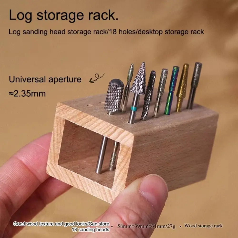 18-Hole Wood Nail Drill Bit Holder & Organizer Stand Nail Drill Bit Holder QXL