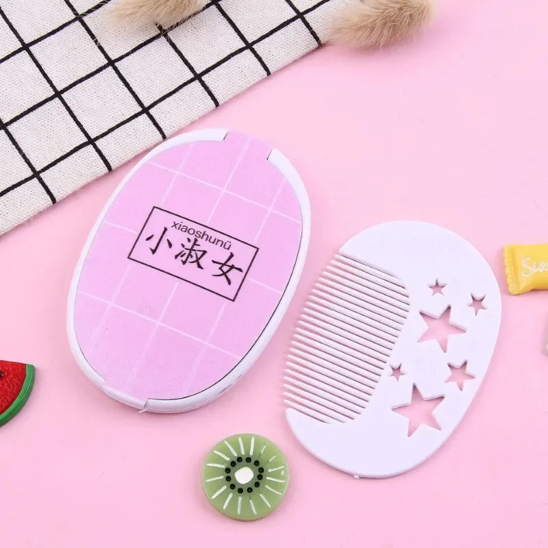 Foldable Double-Sided Compact Makeup Mirror | Cute Cartoon Compact Makeup Mirror QXL