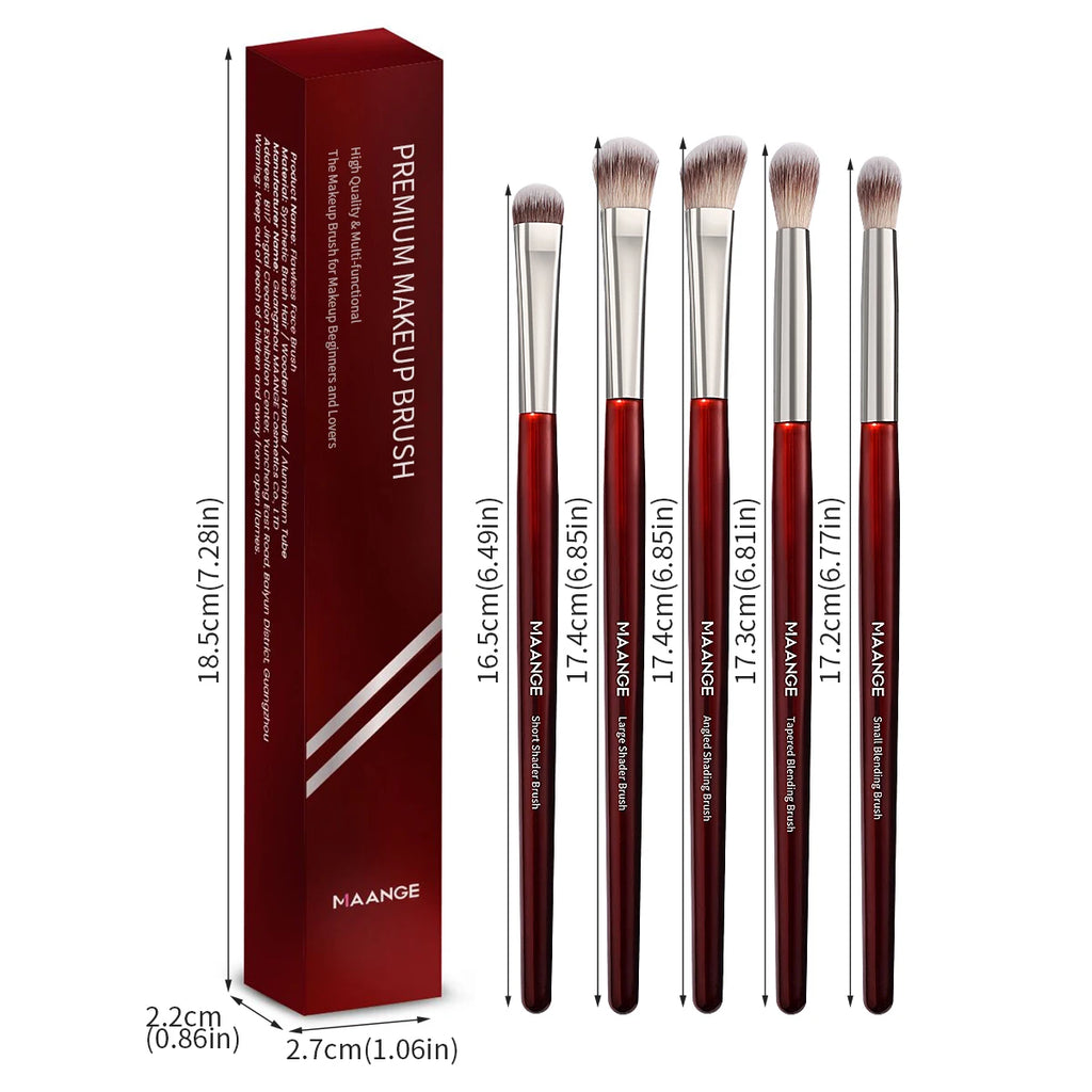 MAGEFY 5-Pc Eye Makeup Brush Set | Soft Synthetic Bristles Eye Makeup Brush Set QXL