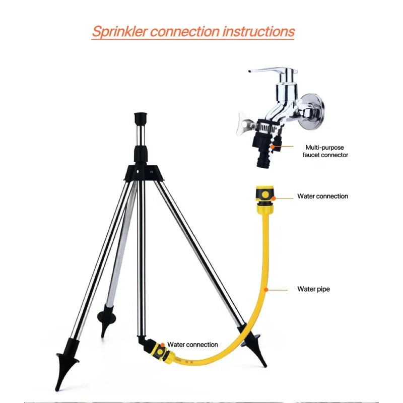 360° Rotating Tripod Garden Sprinkler | Lawn Irrigation Set Garden Sprinkler QXL