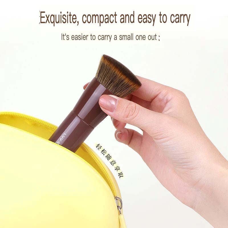 Flat Head Powder Brush – Soft Wool Fiber Blush & Setting Powder Makeup Brush QXL
