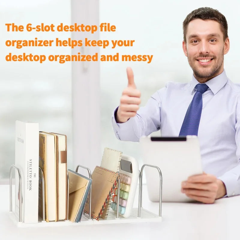 Adjustable Desktop Bookshelf Desk Organizer | Non-Slip Base Desktop Desk Organizer QXL