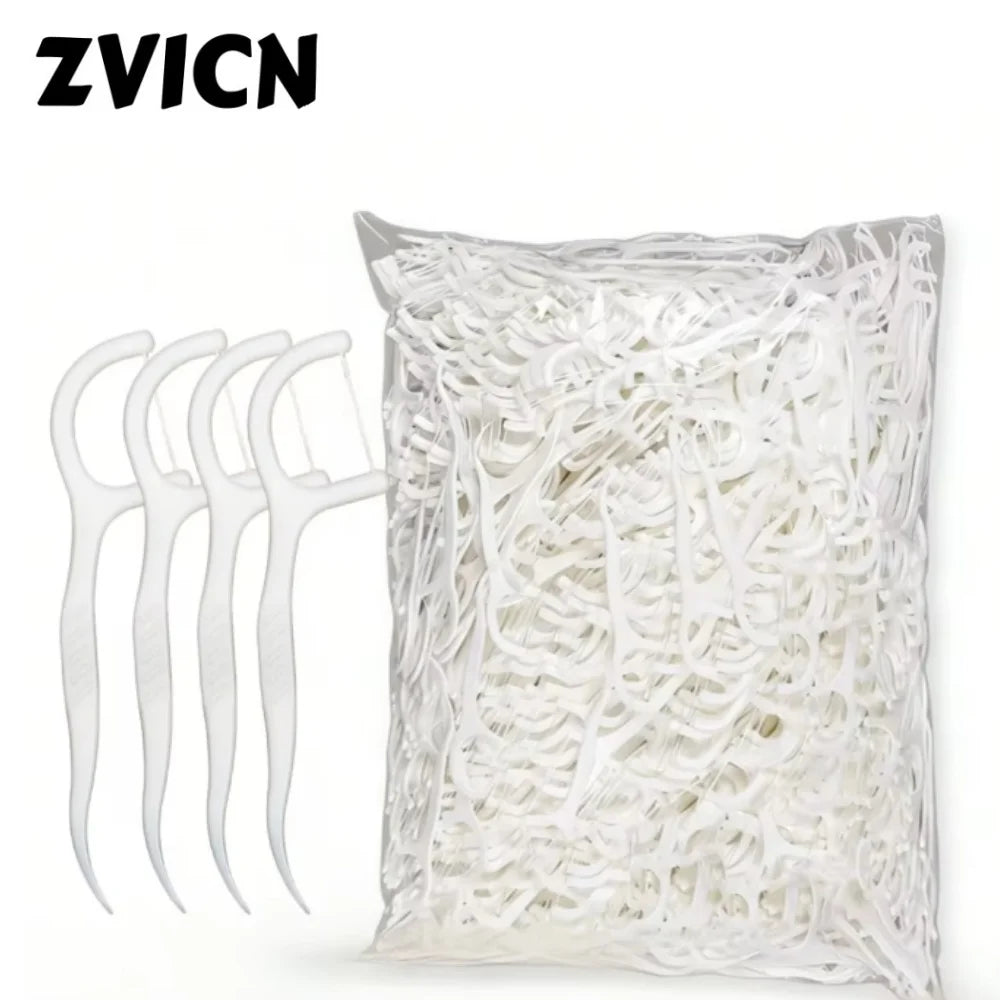 1000-Pack Bow-Shaped Dental Floss Picks | Ultra-Fine Interdental Dental Floss Picks QXL