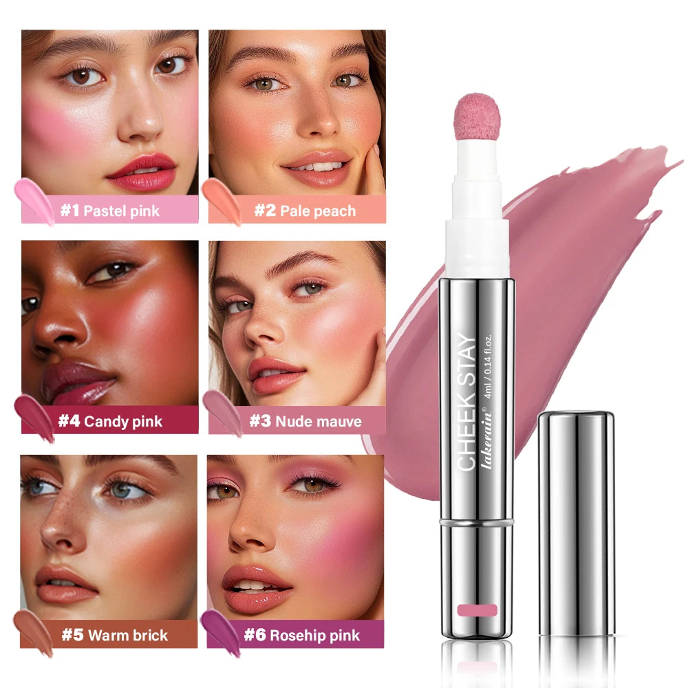 Liquid Blush Stick Sponge Tip | 6 Matte Shades Waterproof Liquid Blush Stick QXL