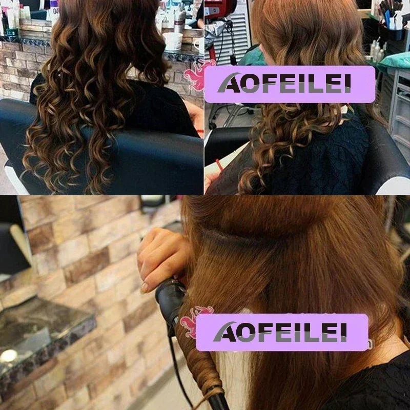 Ceramic Cone Hair Curling Iron | Big Waver with Gloves Cone Hair Curler QXL