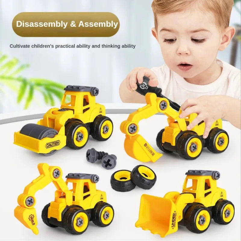 Kids DIY Screw Construction Vehicle Toy – Build & Play Set DIY Assembly Toy QXL