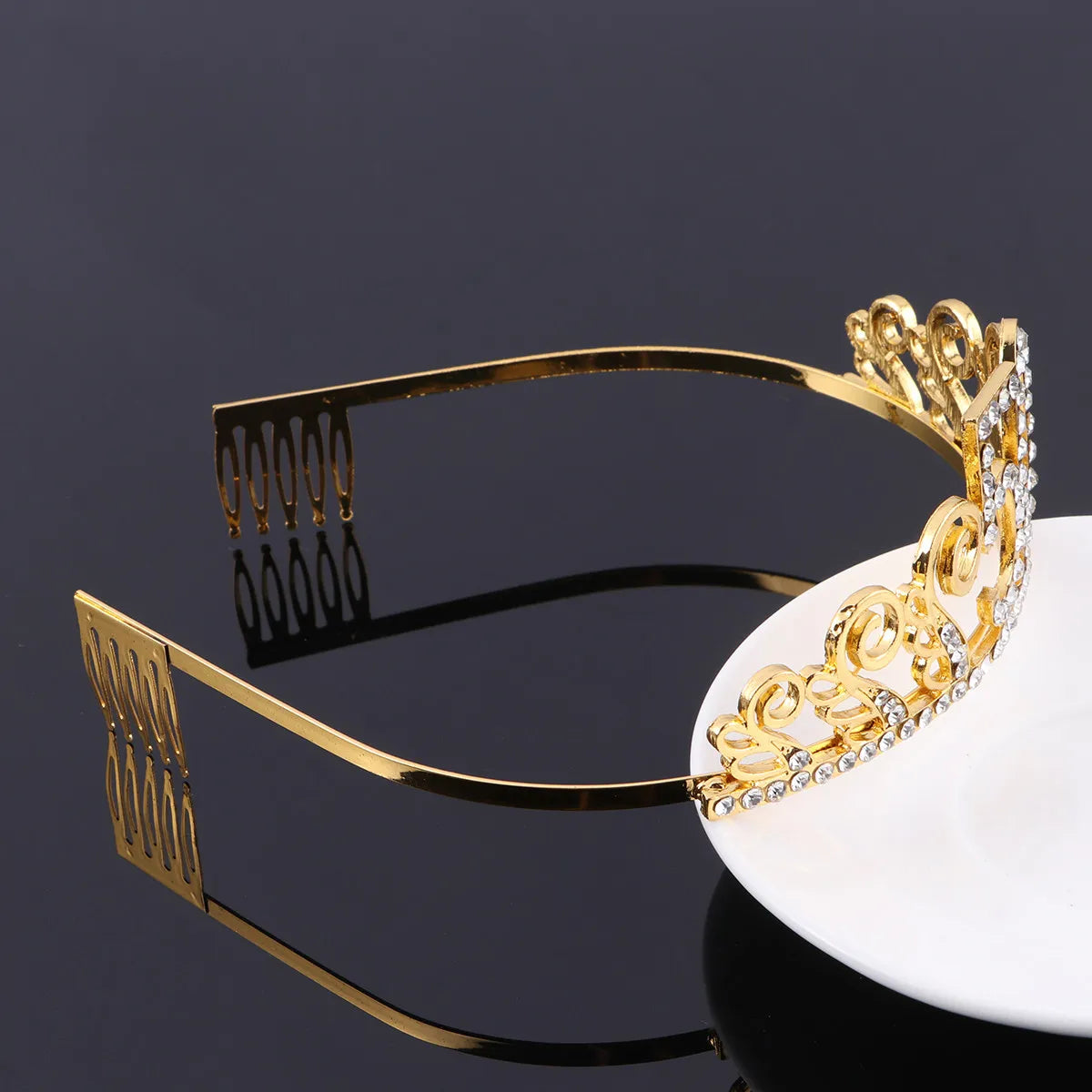 Gold Rhinestone Tiara Crown | 50th Birthday Hair Comb Birthday Tiara Crown QXL