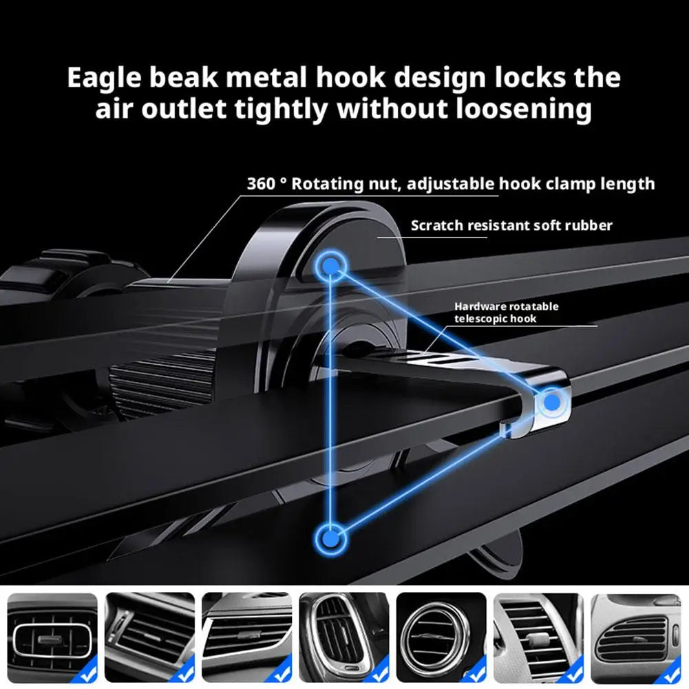 Magnetic Car Phone Holder | 17 Neodymium Magnets, 360° Arm Car Phone Mount QXL