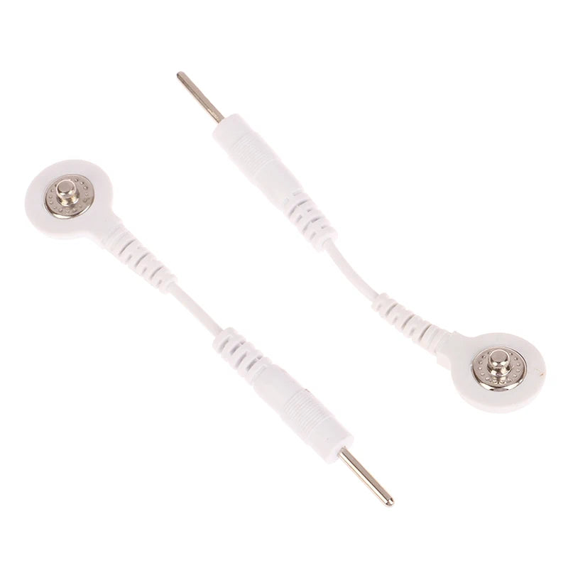 2-Pack TENS EMS Electrode Lead Cables | 2.0mm Snap 3.5mm Plug Electrode Lead Cables QXL one size