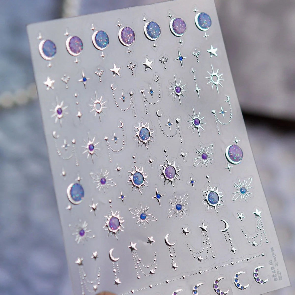 5D Pearlescent Floral Nail Stickers | Iridescent Self-Adhesive