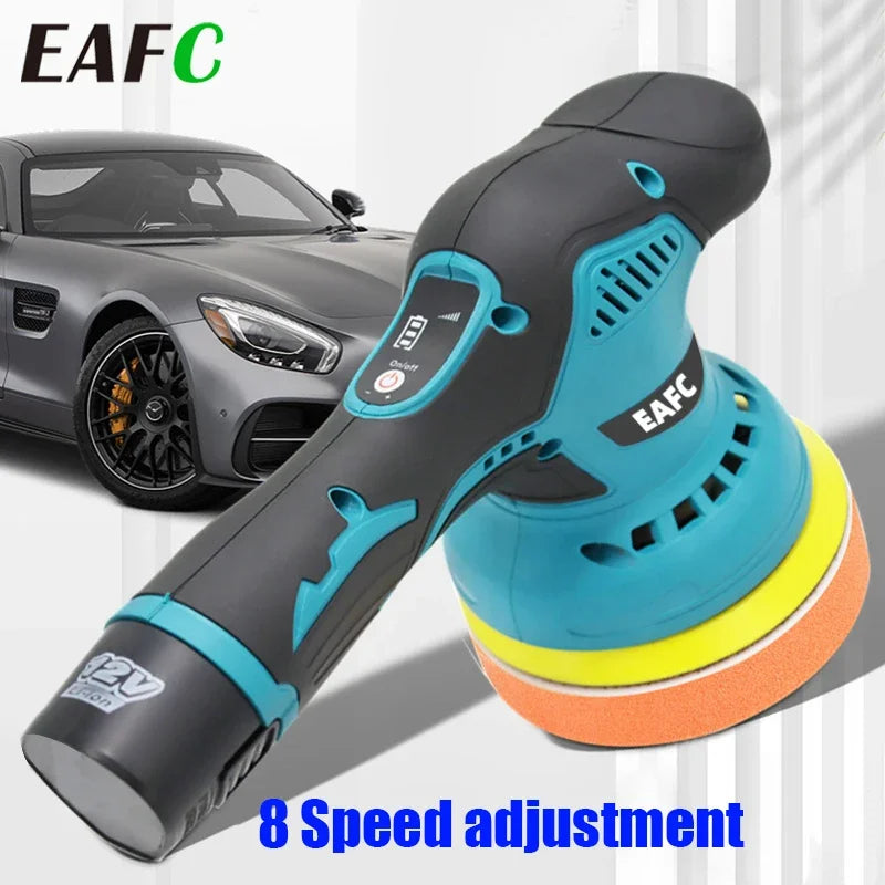 EAFC Cordless Car Polisher 8-Speed 12V Electric Wax Machine Cordless Car Polisher QXL