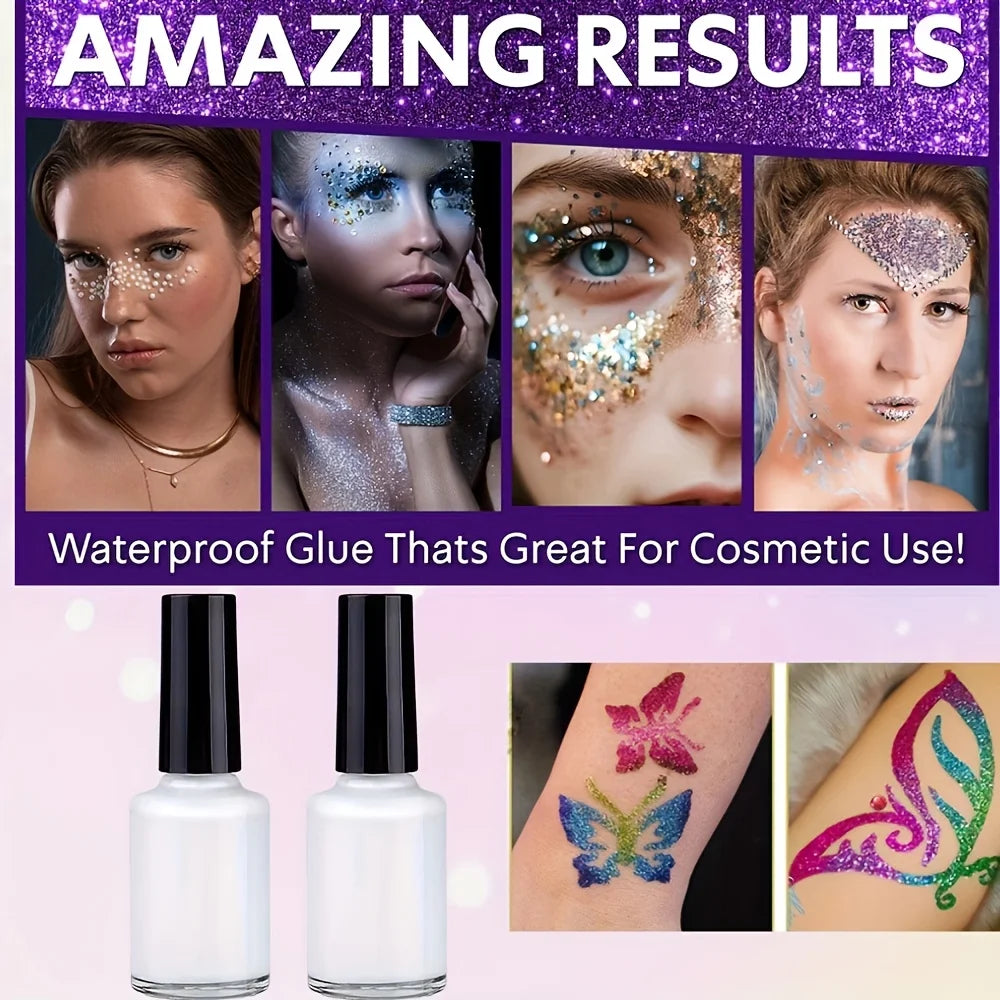DIY Glitter Tattoo Kit – 36 Colors, Templates & Brushes Glitter Tattoo Kit QXL