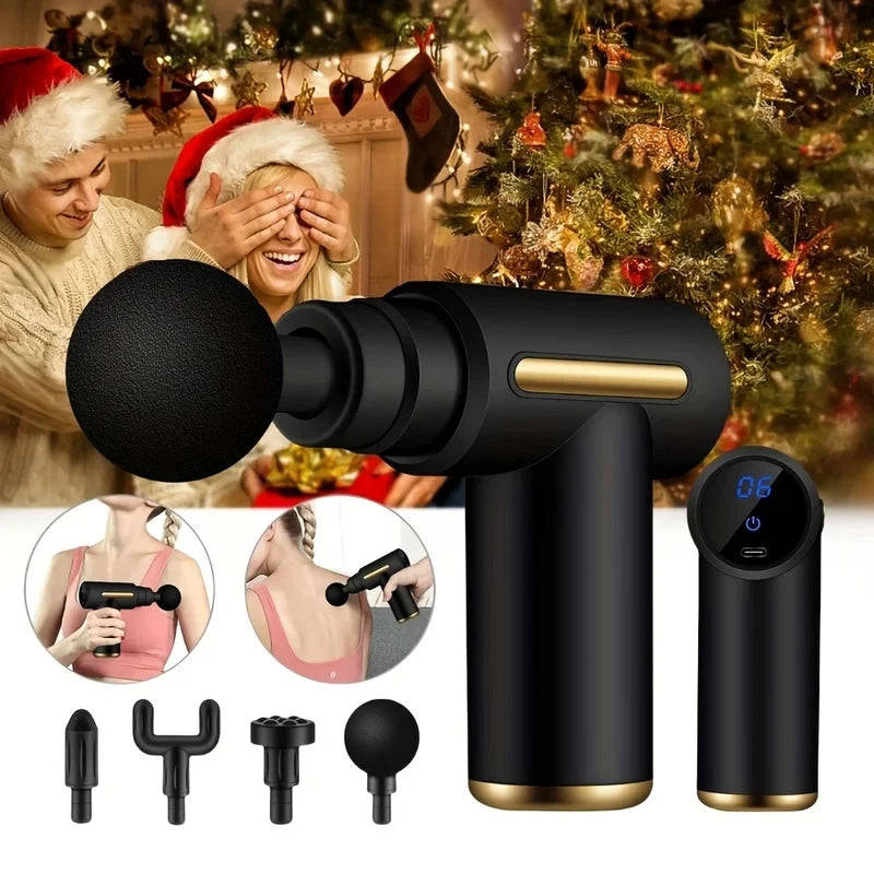 Portable Wireless Massage Gun | 4 Heads & LED Screen Handheld Massage Gun QXL
