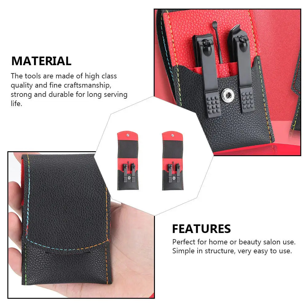 Stainless Steel Nail Clipper Set 2-Pack with Ear Pick & Bag Nail Clipper Set QXL