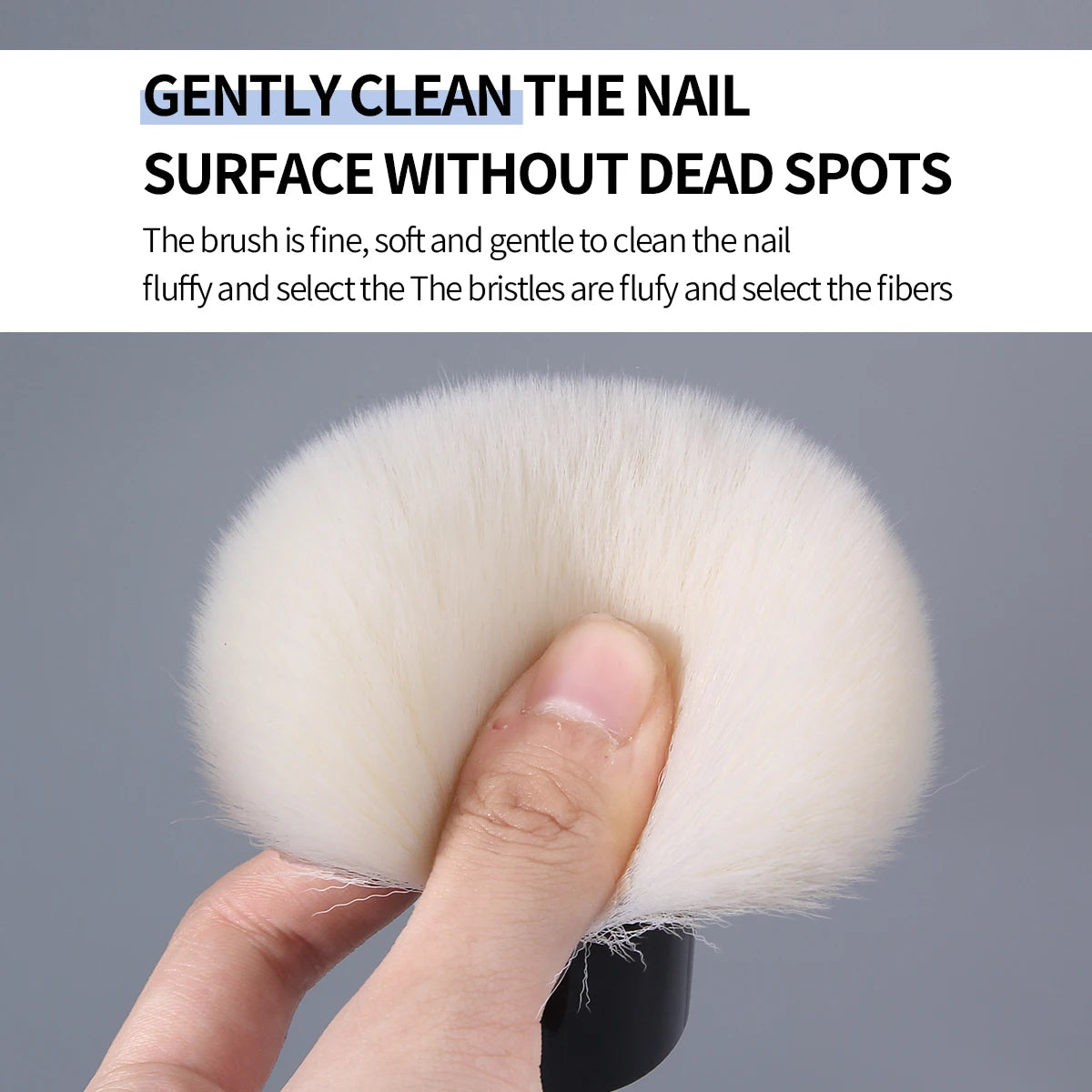 Mushroom Nail Dust Brush – Soft Nylon & Aluminum Handle Nail Dust Brush QXL