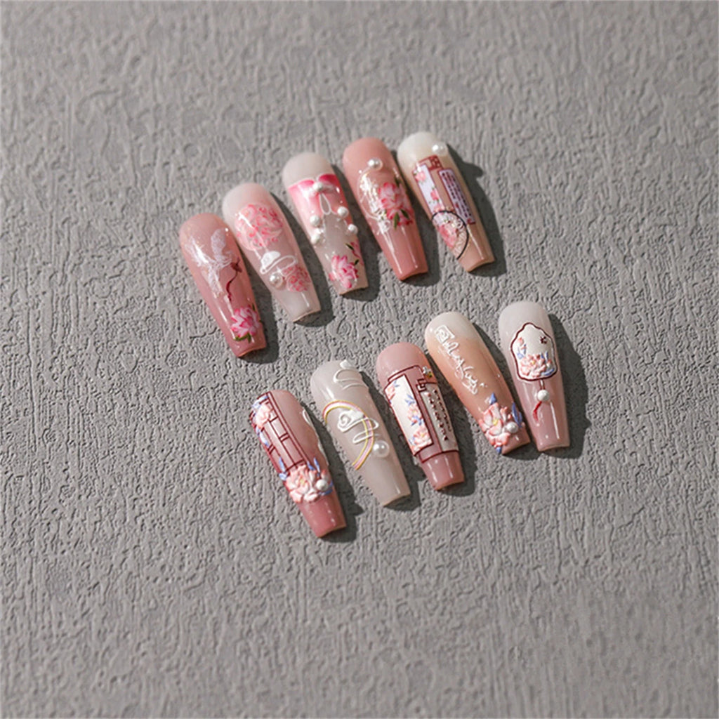 5D Chinese Lotus Flower Nail Art Stickers | Self-Adhesive Decals Nail Art Stickers QXL
