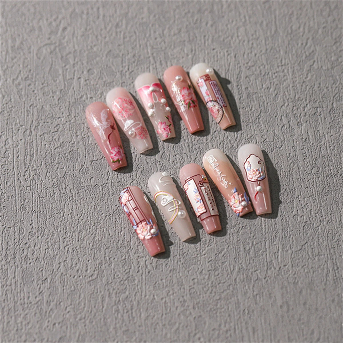 5D Chinese Lotus Flower Nail Art Stickers | Self-Adhesive Decals Nail Art Stickers QXL