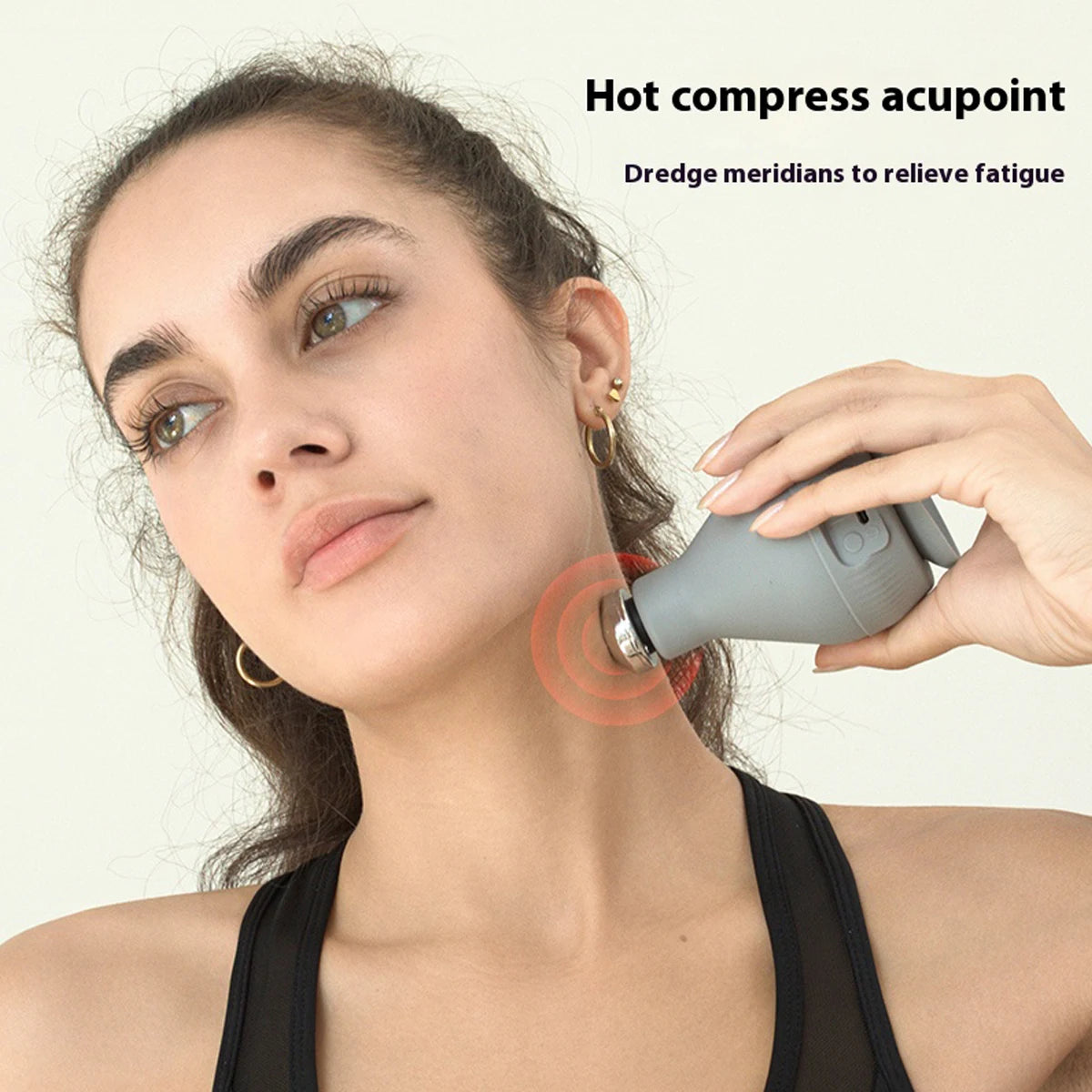 Handheld Acupoint Massager with Hot Compress | Mini Fascia Gun Handheld Massager QXL