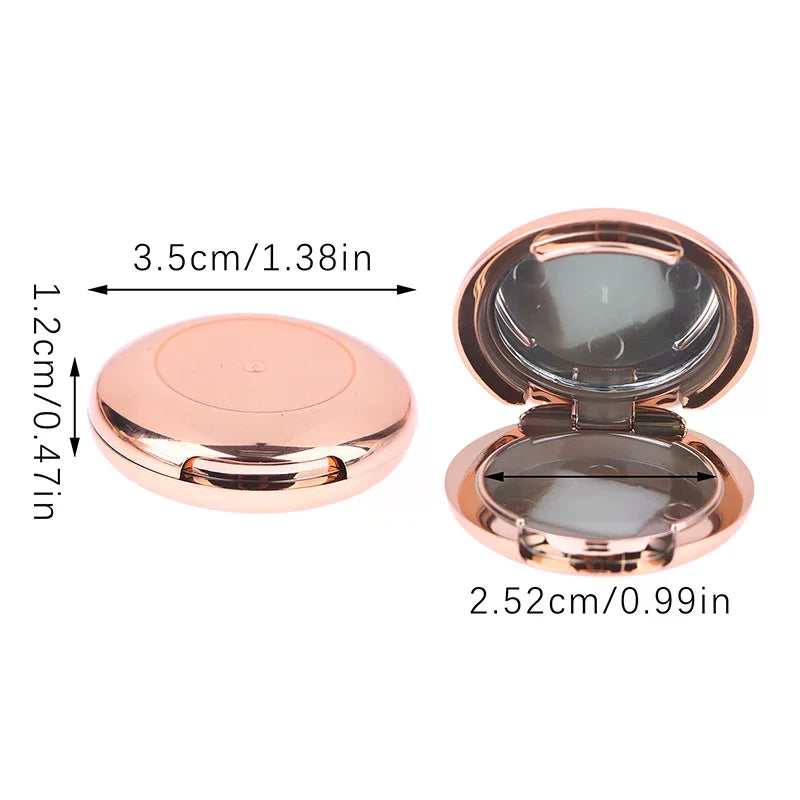 Gold Mini Refillable Makeup Compact Case – Travel Eyeshadow Refillable Makeup Compact QXL